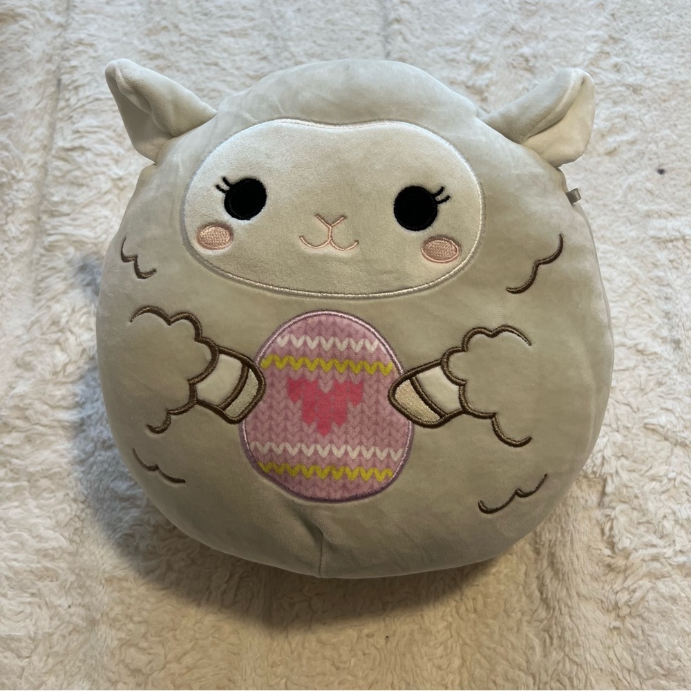 Grey Patterned Sheep Easter Squishmallow